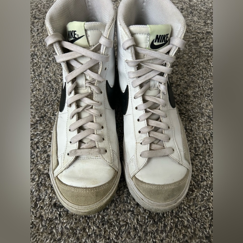 Nike Blazers High-Top Sneakers White and Black size 6.5Y - Picture 4 of 7